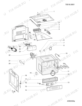 Взрыв-схема плиты (духовки) Hotpoint SE481012X (F047714) - Схема узла