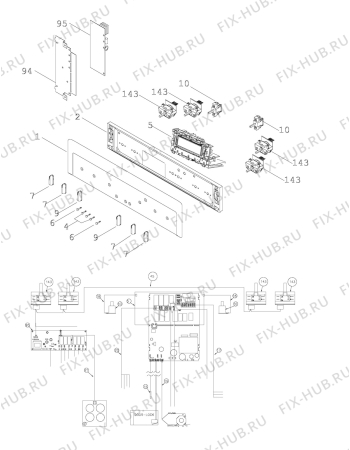 Взрыв-схема плиты (духовки) Voss Electrolux ELK8200-AL - Схема узла Command panel 037