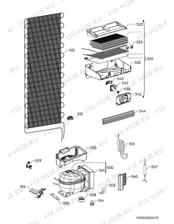 Взрыв-схема холодильника Aeg ABS8181VNC - Схема узла Cooling system 017