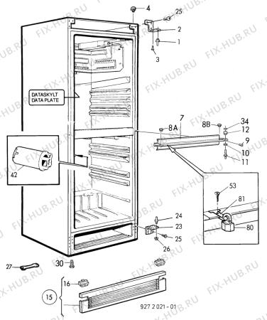 Взрыв-схема холодильника Electrolux RP1393A - Схема узла C10 Cabinet