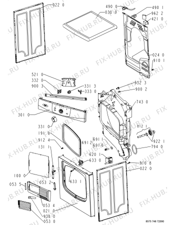 Схема №2 AWZ 7660 с изображением Обшивка для стиральной машины Whirlpool 480112100709