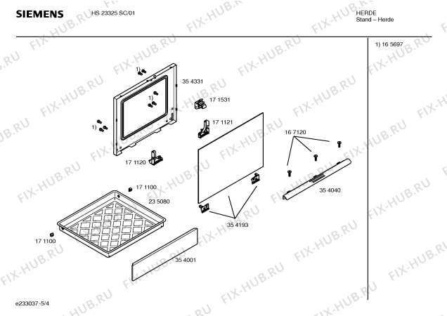 Взрыв-схема плиты (духовки) Siemens HS23325SC - Схема узла 04