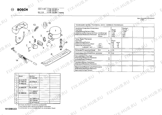 Взрыв-схема холодильника Bosch 0705104501 GSA11EW - Схема узла 02