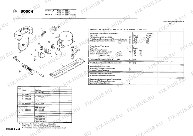 Схема №2 0705104962 GSA11ED с изображением Лампа для холодильника Bosch 00049829