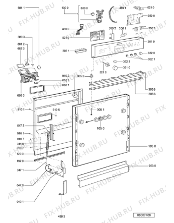 Схема №2 GSIE 6902 IN с изображением Панель для электропосудомоечной машины Whirlpool 480140100104