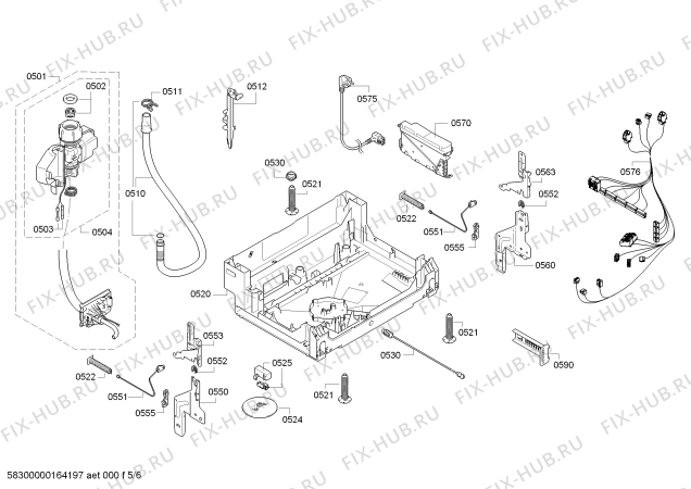 Схема №6 CG4A04V9 с изображением Передняя панель для посудомойки Bosch 00742906