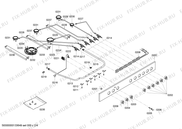 Взрыв-схема плиты (духовки) Bosch HSB734057N Bosch - Схема узла 02