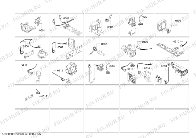 Схема №5 WAY28890GR Home Professional I-DOS с изображением Модуль управления, запрограммированный для стиралки Bosch 00741574