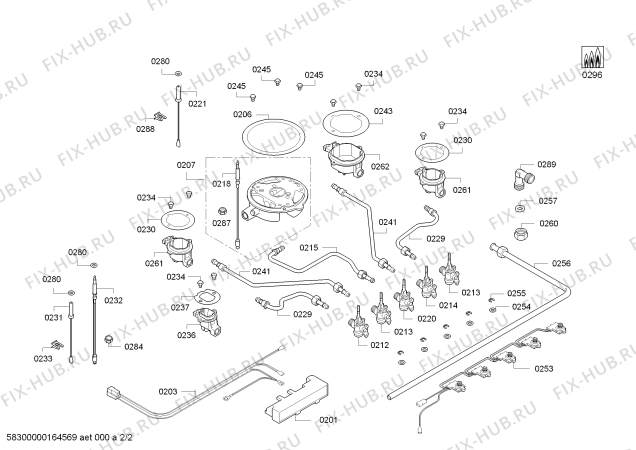 Взрыв-схема плиты (духовки) Bosch PCQ875B11E BO75F 4G+W PAF1.1 - Схема узла 02