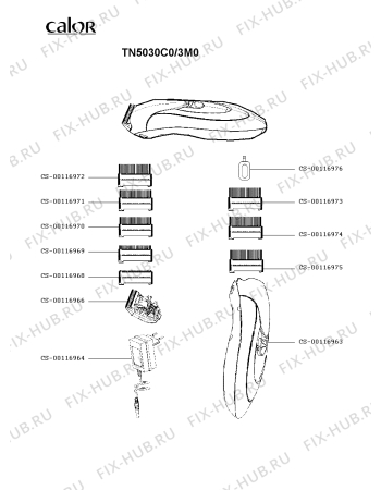 Схема №1 TN5030C1/3M0 с изображением Часть корпуса для фена Calor CS-00116963