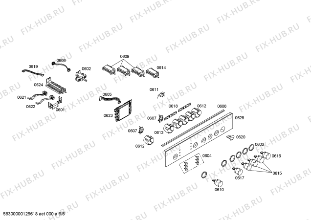 Взрыв-схема плиты (духовки) Bosch HSN651021E - Схема узла 06