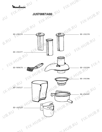 Взрыв-схема соковыжималки Moulinex JU570887/A90 - Схема узла SP003350.8P2