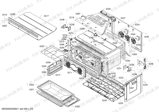 Взрыв-схема плиты (духовки) Bosch VBC5540S0 - Схема узла 02