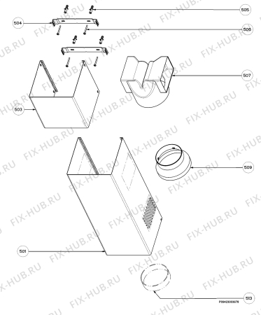 Взрыв-схема вытяжки Zanussi ZHC705X/GB - Схема узла Section 4