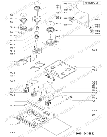 Схема №1 AKS 340/IX с изображением Затычка для электропечи Whirlpool 481010423027