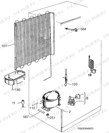 Взрыв-схема холодильника Aeg ADT4241M - Схема узла Cooling system 017