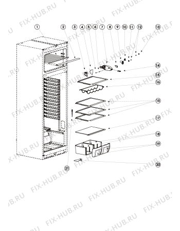 Взрыв-схема холодильника Ariston MTA1185 (F038554) - Схема узла