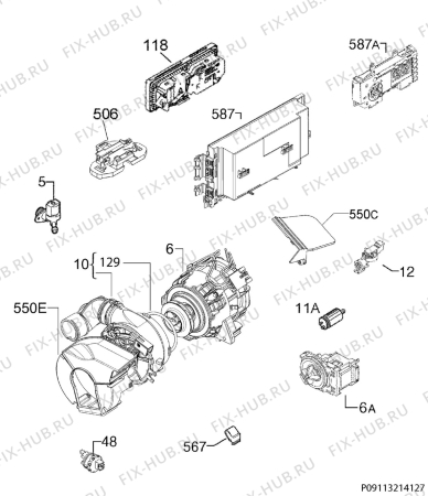 Схема №6 F35302W0 с изображением Блок управления для посудомоечной машины Aeg 973911519207030