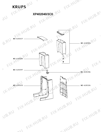 Взрыв-схема кофеварки (кофемашины) Krups XP402040/3C0 - Схема узла PP003040.9P2