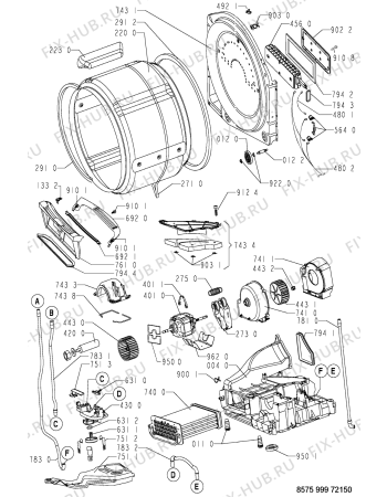 Взрыв-схема сушильной машины Whirlpool AQUAFEEL C - Схема узла