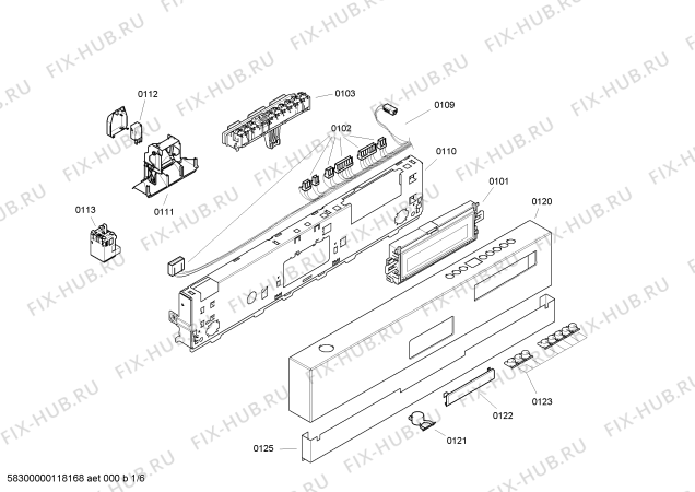 Схема №6 SGIKBN9 с изображением Передняя панель для посудомоечной машины Bosch 00448557