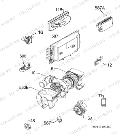Схема №7 F55332VI0 с изображением Модуль (плата) управления для электропосудомоечной машины Aeg 973911536125017
