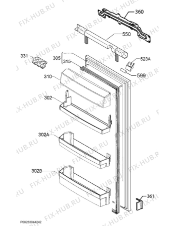 Взрыв-схема холодильника Aeg SKE81226ZF - Схема узла Door 003