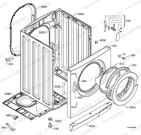 Схема №5 L5460DFL с изображением Обшивка для стиральной машины Aeg 1928560307