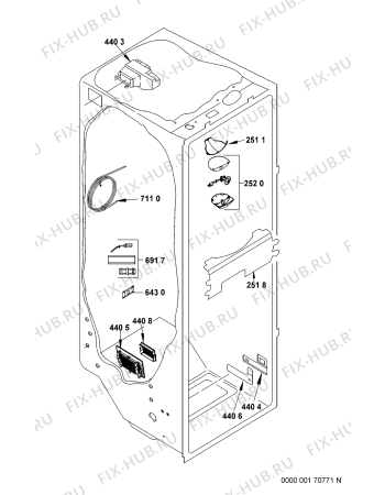Схема №11 20RB-D4 A+ PT с изображением Рукоятка для холодильной камеры Whirlpool 481249858229