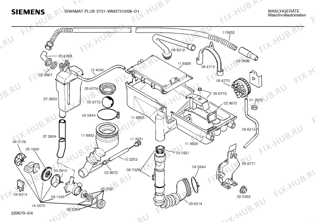 Схема №5 WM37310 SIWAMAT PLUS 3731 с изображением Панель для стиралки Siemens 00278138