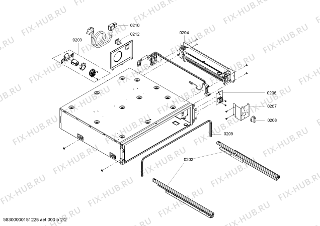 Схема №2 N21H40N3 с изображением Панель для плиты (духовки) Bosch 00689110