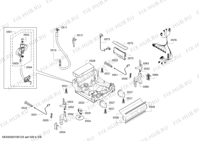 Схема №6 DRS4308 с изображением Передняя панель для посудомойки Bosch 00742413