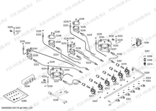 Взрыв-схема плиты (духовки) Bosch PCN985FAU - Схема узла 02