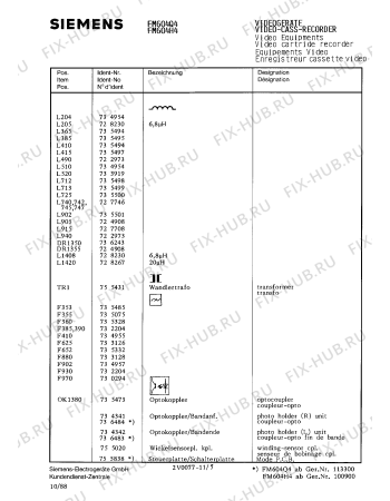 Схема №11 FM624W4EE с изображением Интегрированный контур для телевизора Siemens 00735478