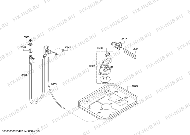 Взрыв-схема стиральной машины Bosch WAE28444OE Maxx 7 VarioPerfect - Схема узла 05