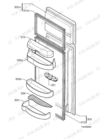 Взрыв-схема холодильника Faure FRD352W - Схема узла Door 003