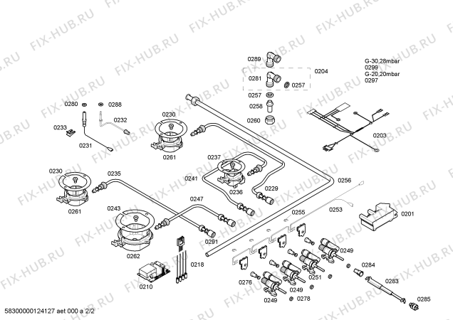 Взрыв-схема плиты (духовки) Bosch NHG206XEU - Схема узла 02