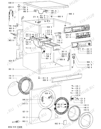 Схема №2 LINGERIE 1400/1 с изображением Обшивка для стиралки Whirlpool 481245216897