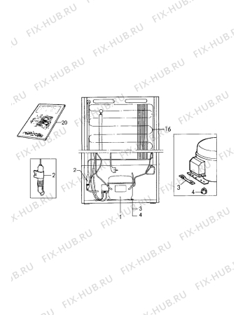 Взрыв-схема холодильника Electrolux EU3216C - Схема узла Cooling system 017