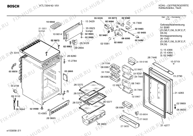 Схема №2 KTL7204 с изображением Дверь для холодильной камеры Bosch 00214283