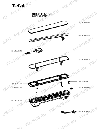 Схема №1 RE521116/11A с изображением Поверхность для гриля Tefal TS-01026170