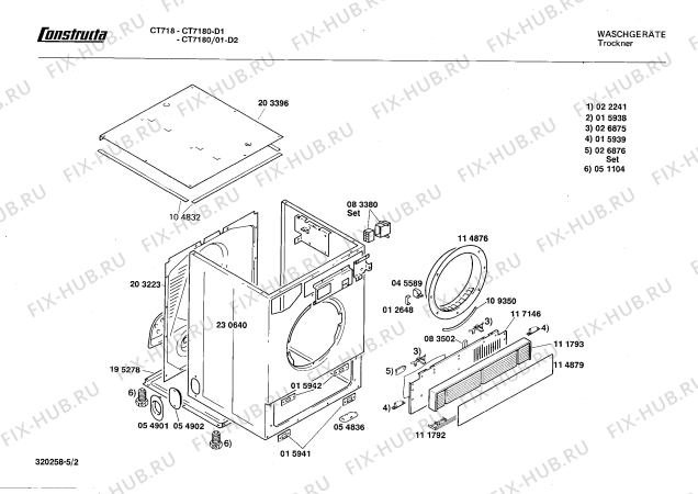 Схема №5 CT7180 с изображением Переключатель для сушильной машины Bosch 00054089