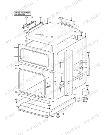 Взрыв-схема плиты (духовки) Zanussi ZCM7901XN - Схема узла H10 Outer Frame