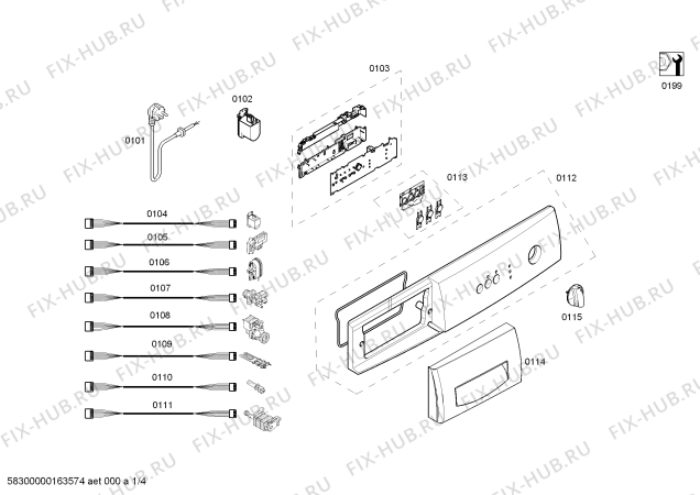 Схема №4 WAA12161TR с изображением Панель управления для стиралки Bosch 00669689