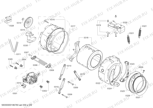 Схема №6 3TW976 lavar & secar 7/4kg с изображением Модуль сушки для стиралки Bosch 00754576