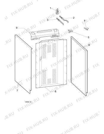 Взрыв-схема плиты (духовки) Hotpoint GW38X (F046618) - Схема узла