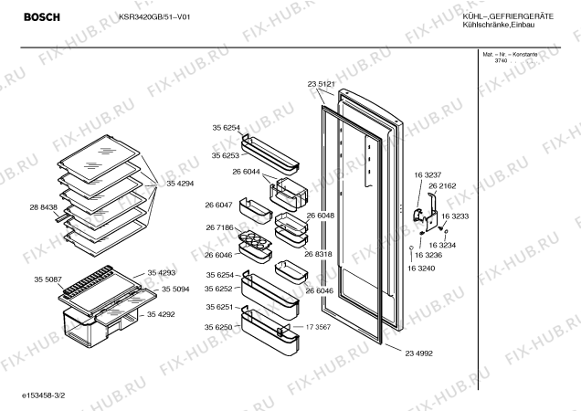 Взрыв-схема холодильника Bosch KSR3420GB - Схема узла 02