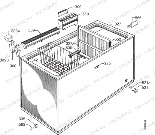 Взрыв-схема холодильника Zanussi ZCF280M - Схема узла Housing 001