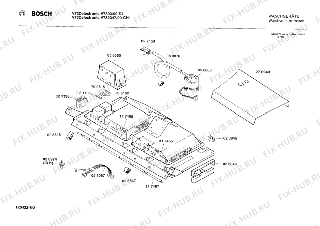 Схема №6 V730347 V730 с изображением Штекер для стиралки Bosch 00028974