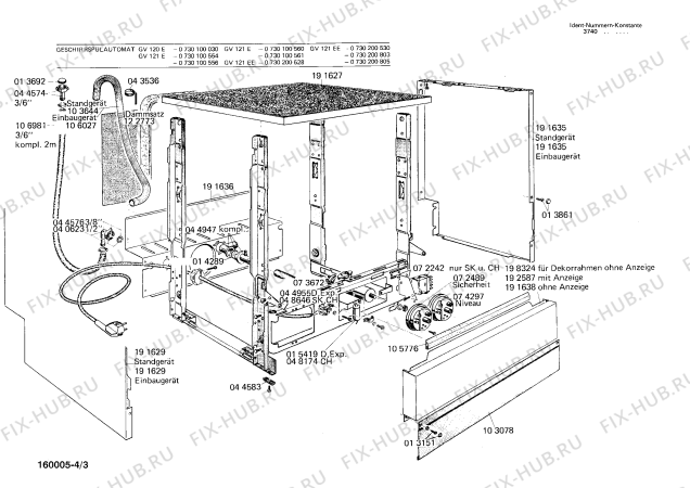 Взрыв-схема посудомоечной машины Bosch 0730100030 GV120E - Схема узла 03